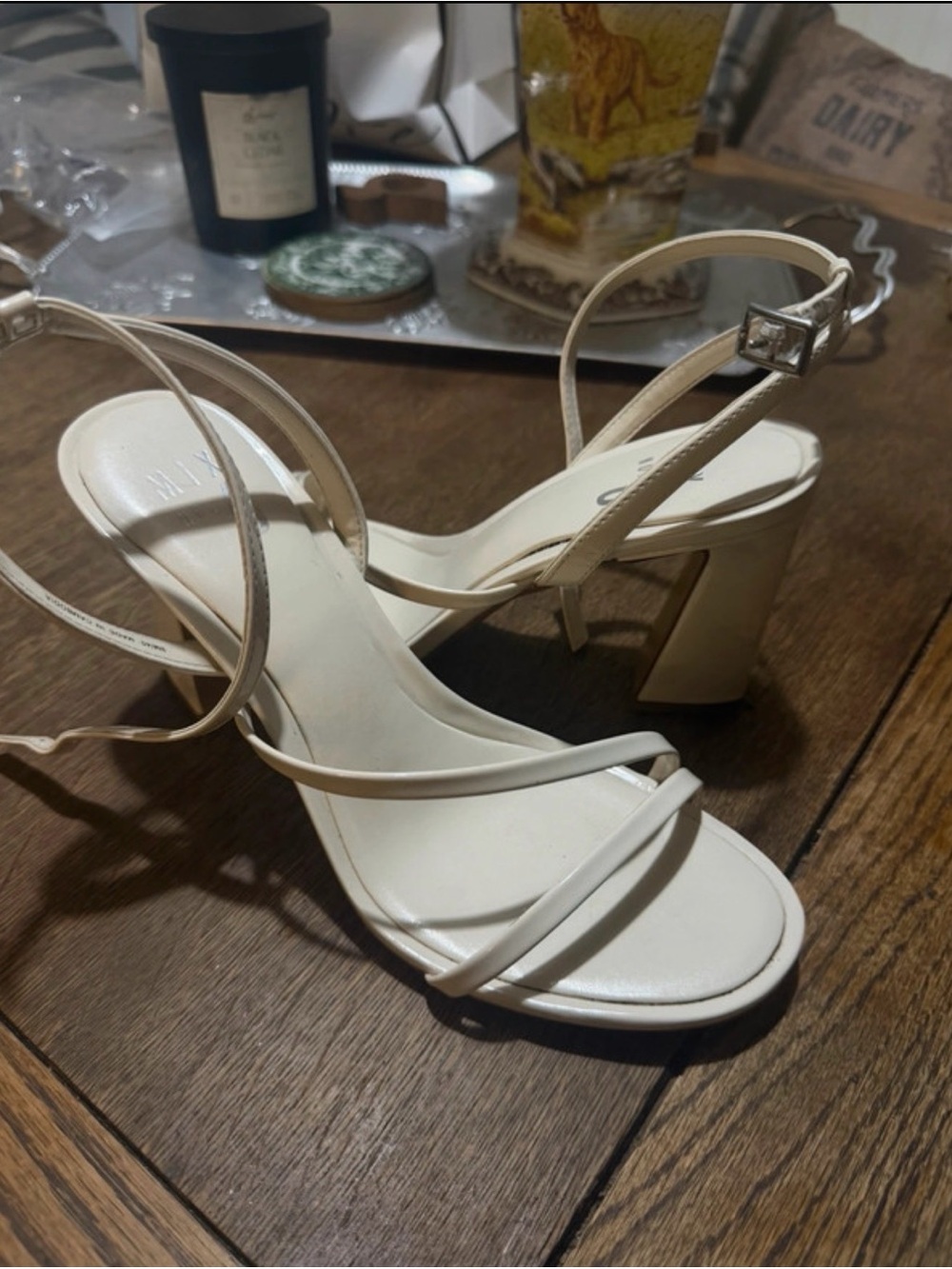 Elegant White Strappy Block Heel Sandals - Women's